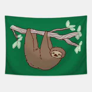 Sloth Climbing a Tree Branch Tapestry