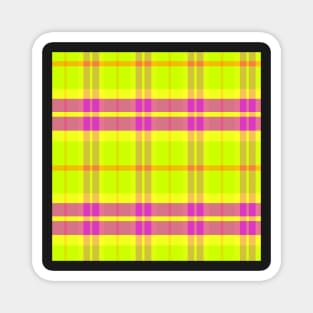 Neon Aesthetic Ossian 1 Hand Drawn Textured Plaid Pattern Magnet