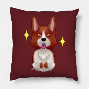 Dark red corgi Pembroke Pillow