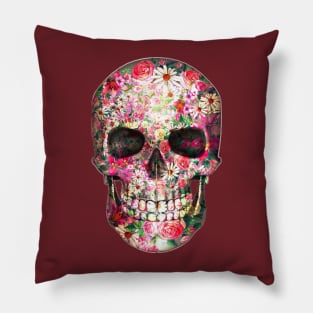 skull with flowers Pillow