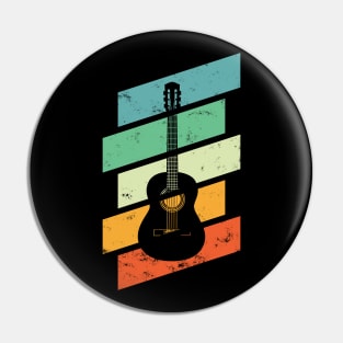 Vintage Style Classical Guitar Retro Colors Pin