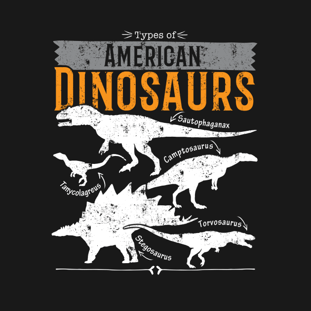 Types of Dinosaur tshirt - educational gift for dinosaur fans by Diggertees4u