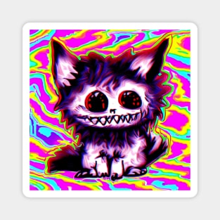 Weird cat neon Magnet