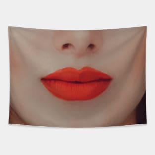 Funny smile mouth mask for girl | funny smile face mask  for women | smiley face girl | smile mouth for women Tapestry