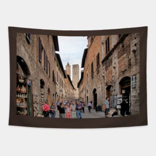 Window Shopping in San Gimignano Tapestry