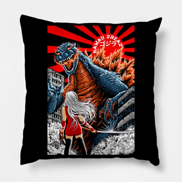 Monster in the city Pillow by KawaiiDread