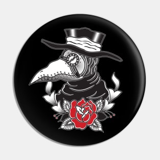 Plague Dr. - Black & White Pin