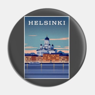 Helsinki Finland Waterfront Harbor Waterfront Scene Print Pin