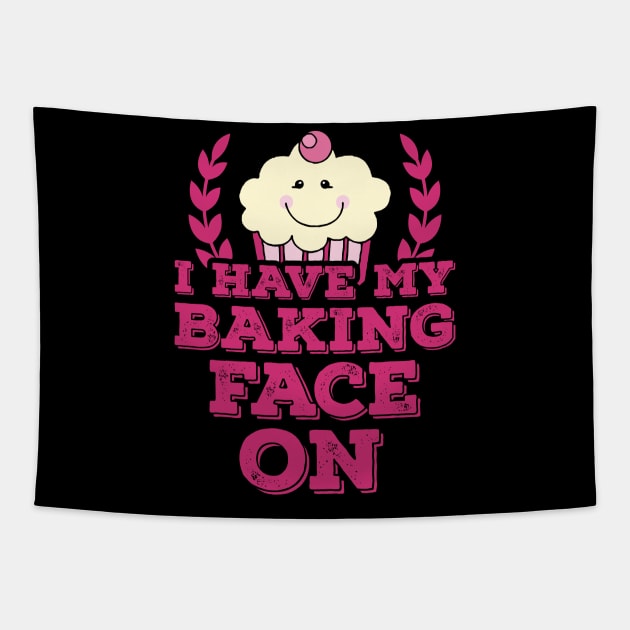 I Have My Baking Face On Tapestry by jslbdesigns