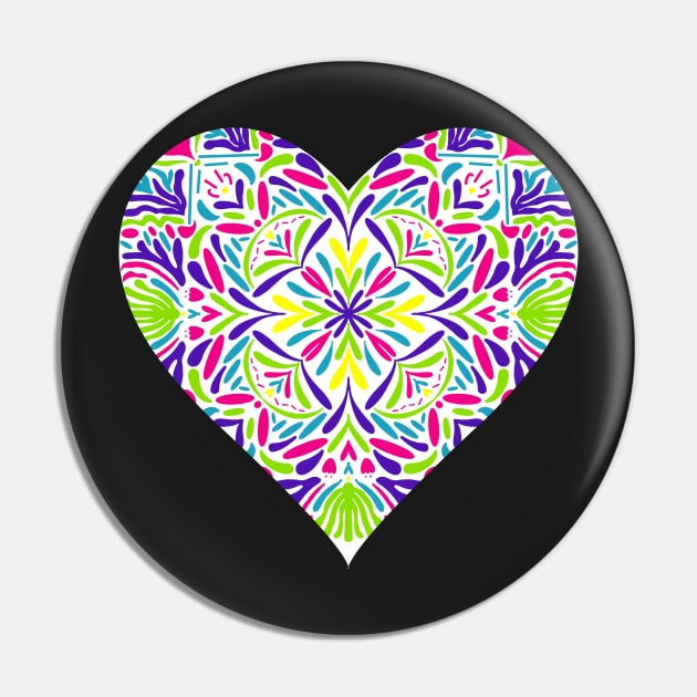 Coral Mandala Heart Pin by Hsbetweenus