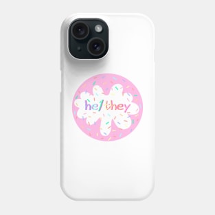 Birthday Cake He/They Pronoun Pin Phone Case