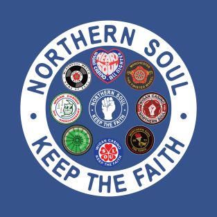 Northern Soul Keep The Faith 45 adaptor and patches T-Shirt