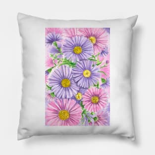 Pink and purple flowers Pillow