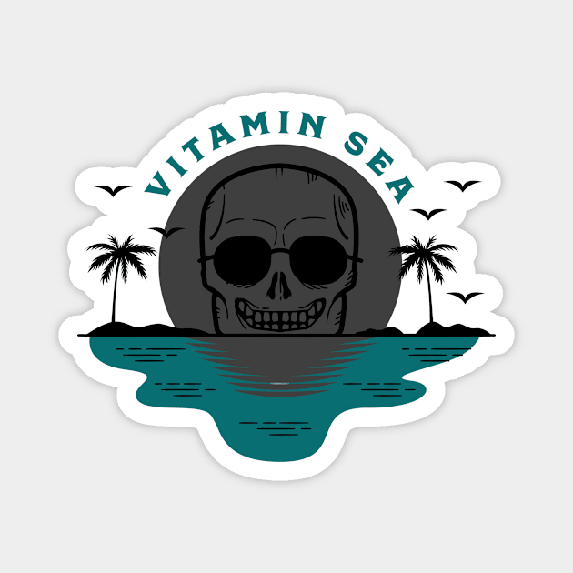 vitamin sea skull Magnet by 4ntler