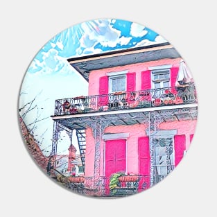 Watercolor Pink New Orleans French Quarter Nola Home Pin