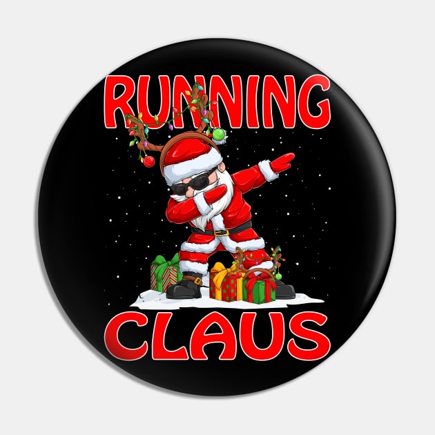 Running Santa Claus Reindeer Christmas Matching Costume Pin by intelus