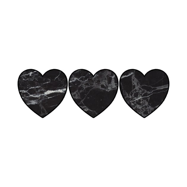 Black Marble Hearts by lolosenese