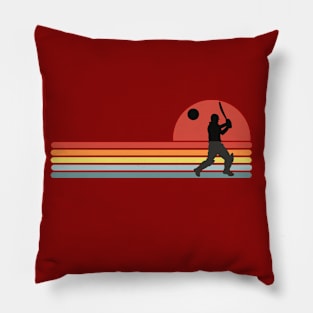 Retro Cricket Player Pillow