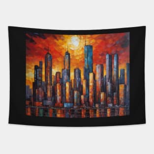 Skyline - cubism abstract Tapestry