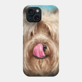 Painting of an Adorable Yorkshire Terrier with its Tongue out Phone Case