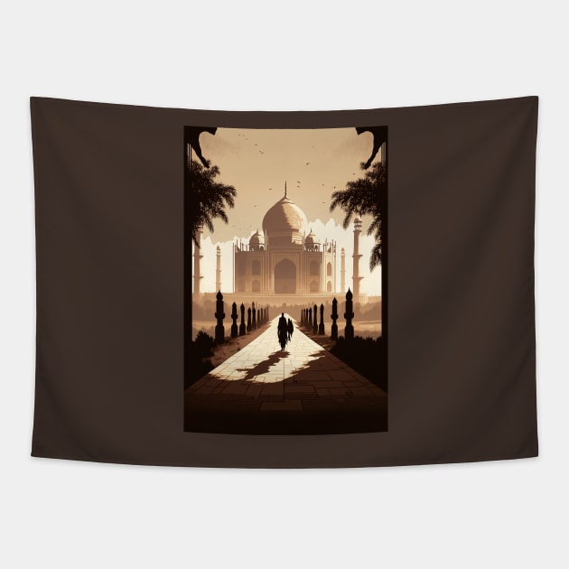 The Taj Mahal at Sunset Tapestry by Abili-Tees