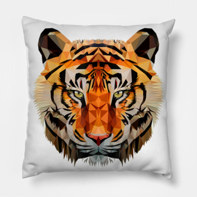 Low Poly Triangular Tiger Head Art Graphic Design Gift For Wild Animal Lovers