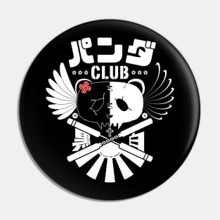 Panda Club Logo Design (White) Pin