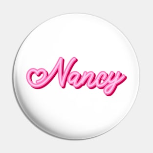 Nancy name pink heart Pin