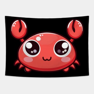 Cute Vectoral Crab Face Tapestry