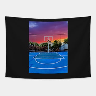 Cloudy Basketball Tapestry