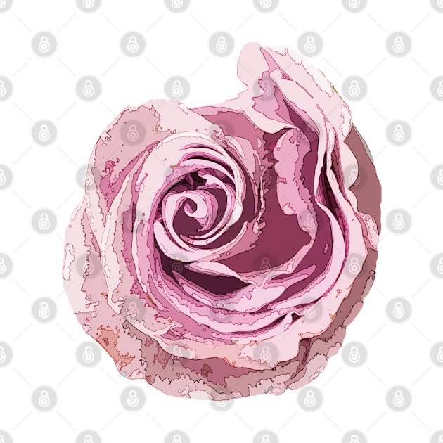 Pink Rose Stylized Art by StupidHead