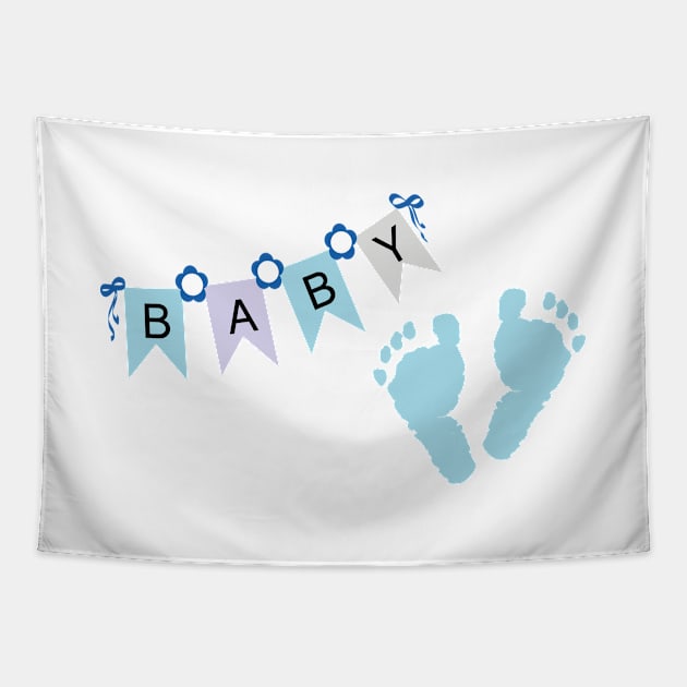 Baby boy foot prints Tapestry by GULSENGUNEL