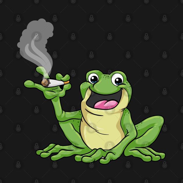 Frog as smoker with cigarette by Markus Schnabel