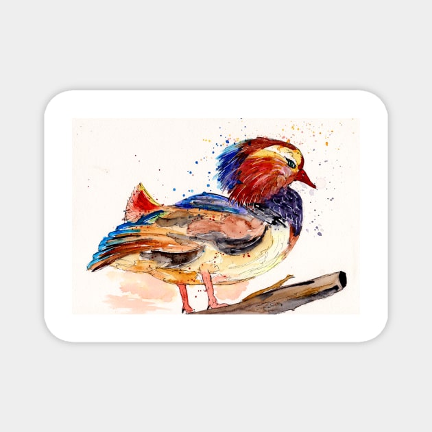 Mandarin Duck Watercolor Magnet by ZeichenbloQ