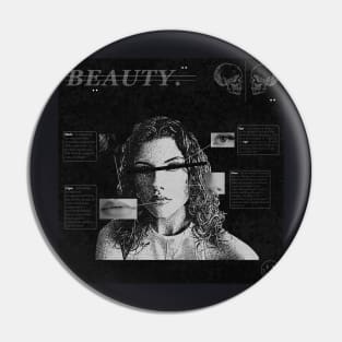 Graphic Design (Anatomy of Beauty) black and white Pin