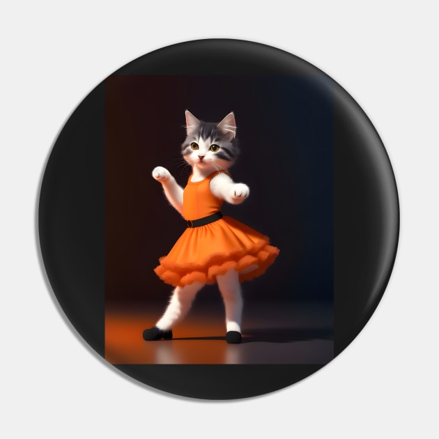 Dancing cat - Modern digital art Pin by Ai-michiart