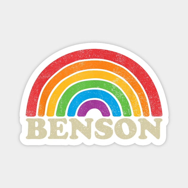 Benson - Retro Rainbow Flag Vintage-Style Magnet by ermtahiyao	