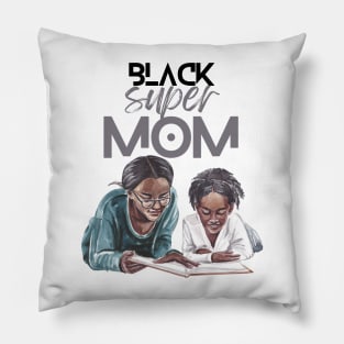 Black Super Mom Pillow