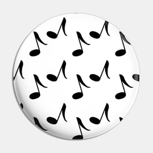 Black notes on a white background. Musical literacy. Pin