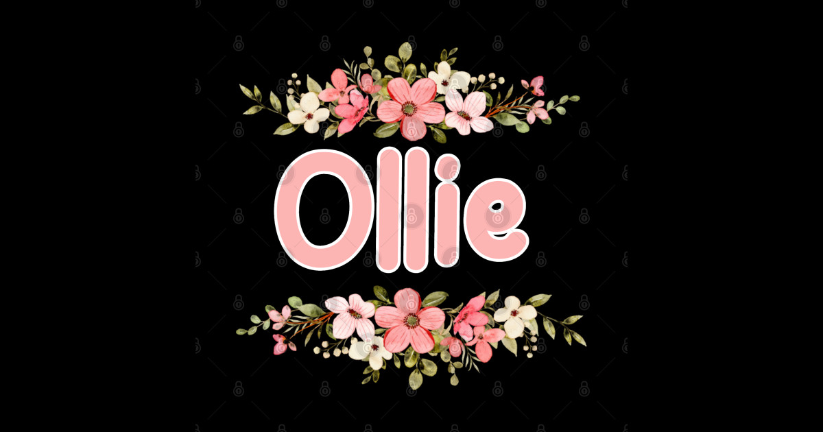 Flower Border Ollie Name Label Flower Border Ollie Name Label Sticker TeePublic