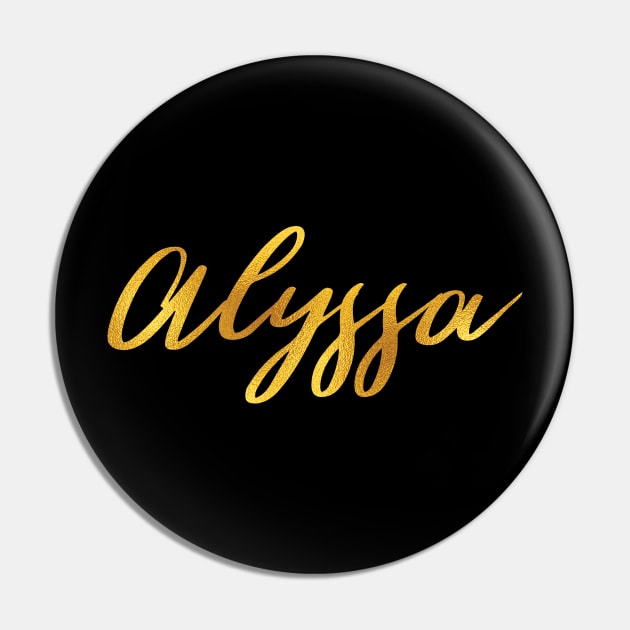 Alyssa Name Hand Lettering in Gold Letters Pin by Pixel On Fire