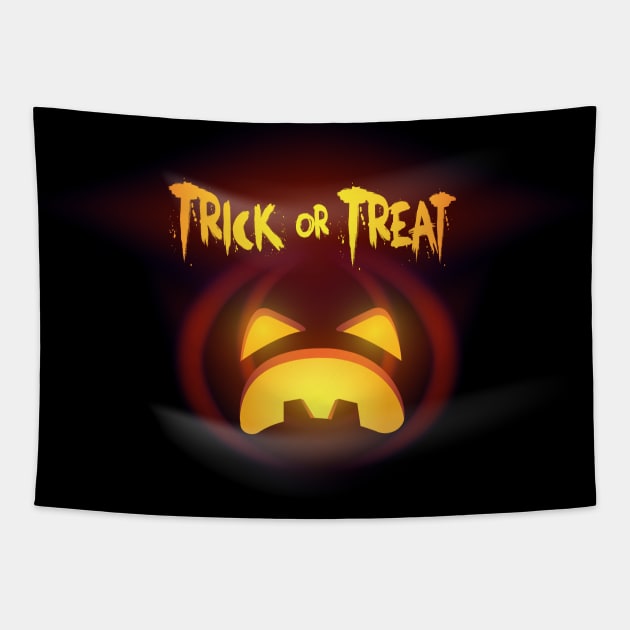 Scary Pumpkin Halloween Tapestry by Dosunets