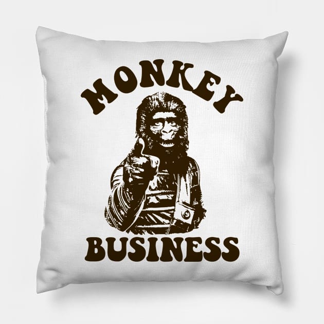 Planet of the Apes - Monkey Business Pillow by KERZILLA