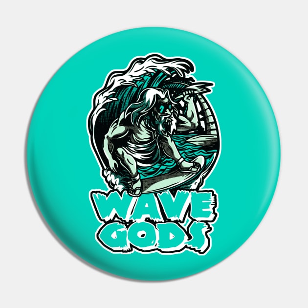 God of Waves Washed Teal Mint Foam Pin by funandgames