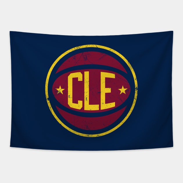 Cleveland Retro Ball - Navy Tapestry by KFig21