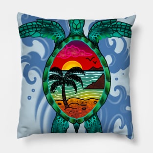 Sea Turtle in Paradise Pillow