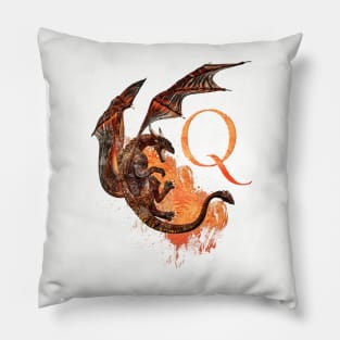 Drachen Buchstabe Q Pillow
