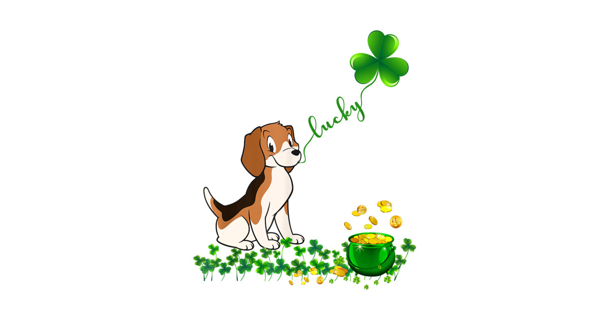 Beagle Dog Lucky Shamrock St Patricks Day Beagle TShirt TeePublic