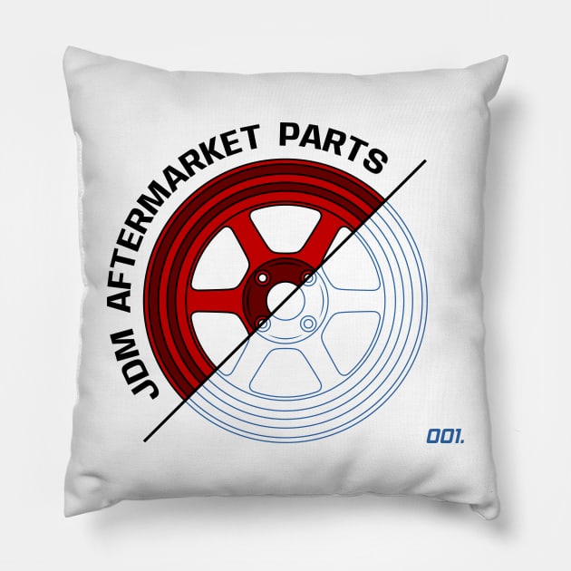 Red JDM Wheels V3 Pillow by GoldenTuners