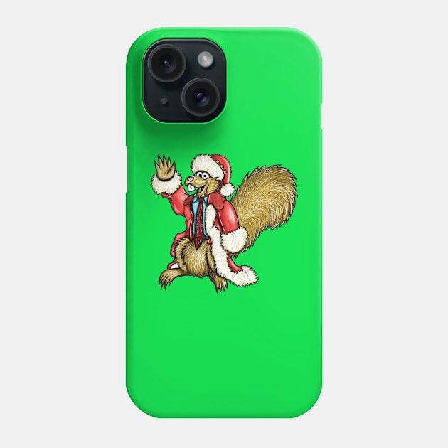 Christmas Squirrel on vacation Phone Case by What the What???